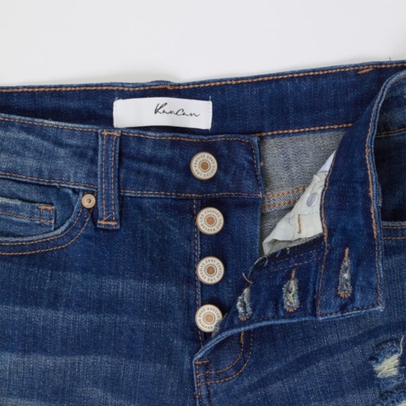 02 KanCan Medium Wash Distressed Skinny Denim Jeans - Picture 3 of 5